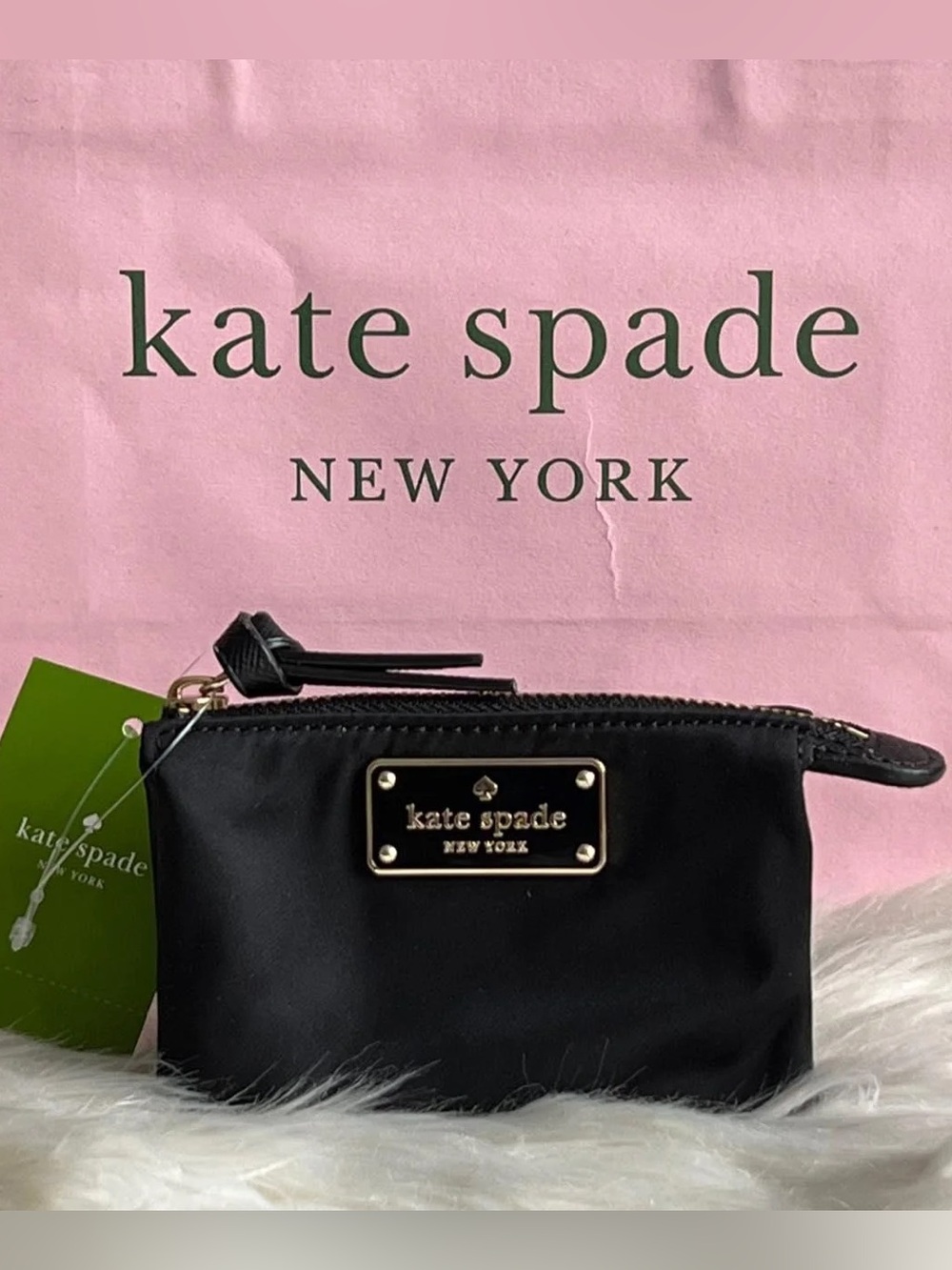 Kate Spade Mini Natasha Wilson Road Black Zip Card Wallet